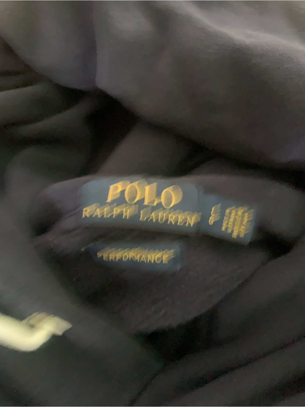 Ralph Lauren Navy Pullover Hoodie with White Drawstrings - Picture 2 of 3